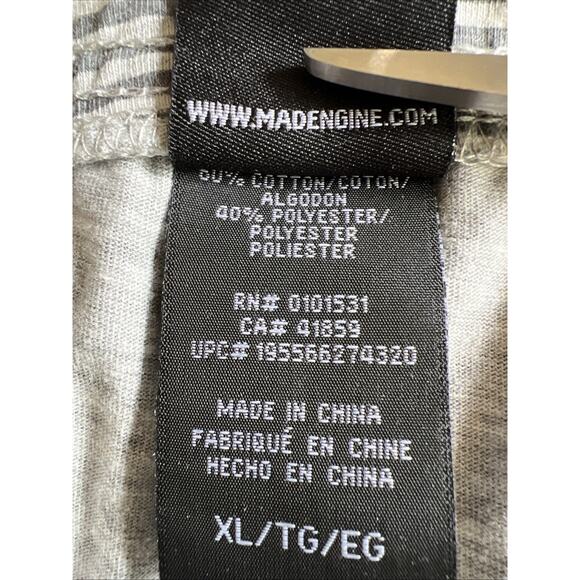 Mad Engine Pajama Sleep Pants Mens XL Grey Stripe Pockets Drawstring Lounge - Picture 7 of 11